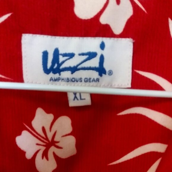 Uzzi Amphibious Gear Men's Hawaiian Shirt  | Surfer shirt | Size XL | Red White - Picture 11 of 14
